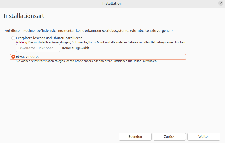 Ubuntu Installation Method