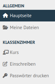 WebUI: Menue items