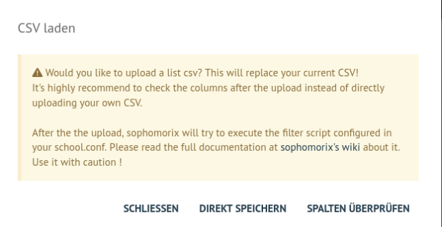 Load csv - warning