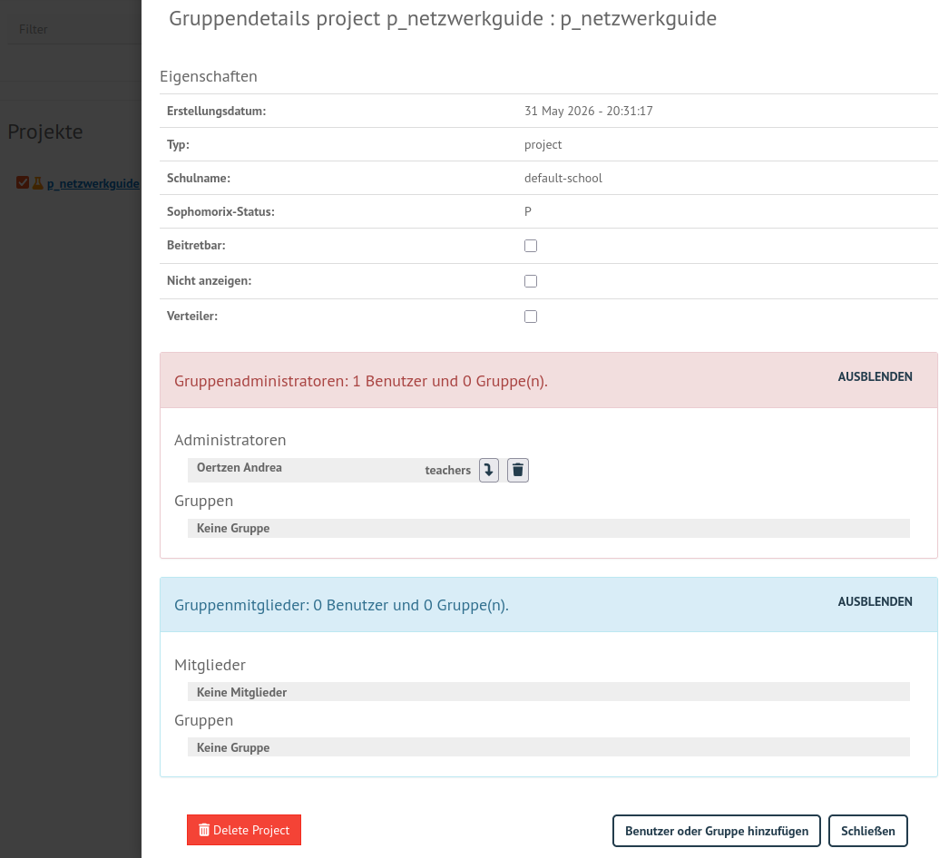 WebUI: Project details