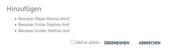 WebUI: Add project members (list)