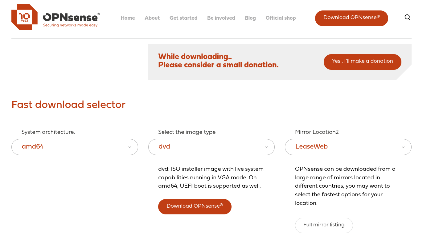 Download OPNsense |reg|