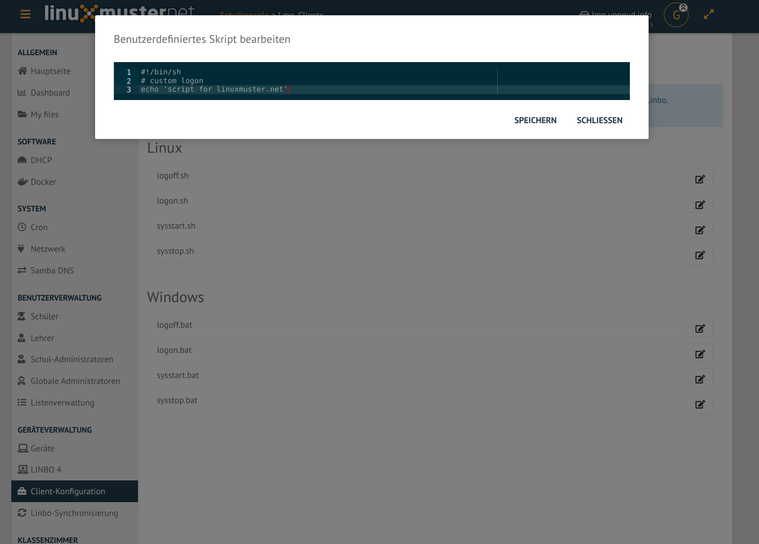 WebUI Client-Konfiguration