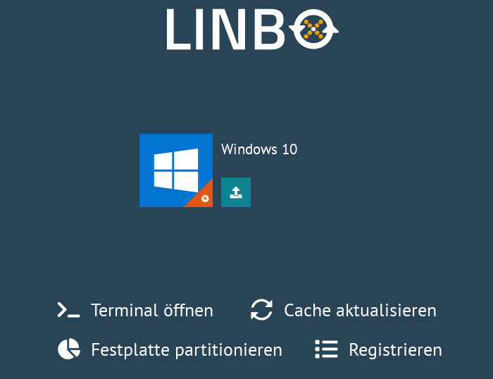 LINBO password screen