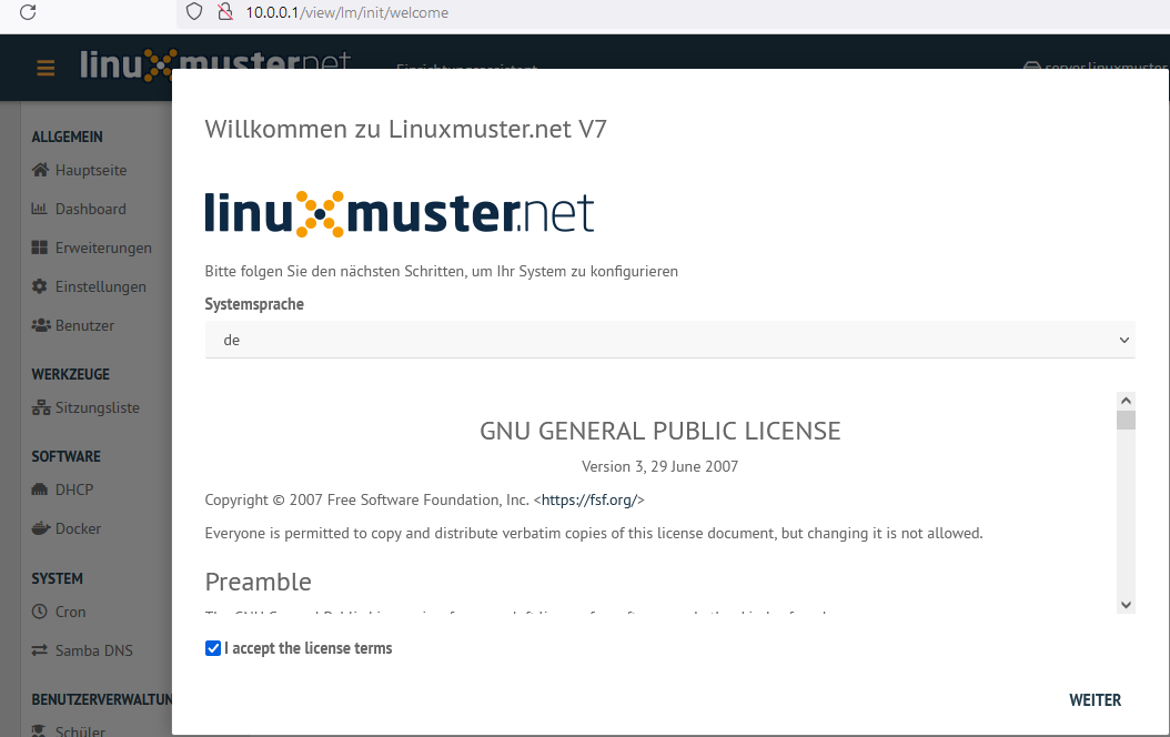 Screenshot Web UI