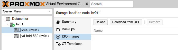 Proxmox way to folder ISO Images