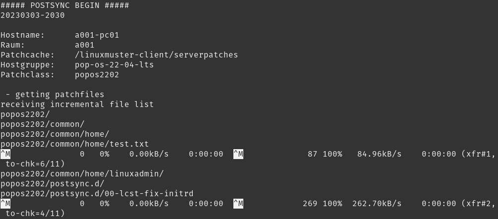 Output Postsync-LOG