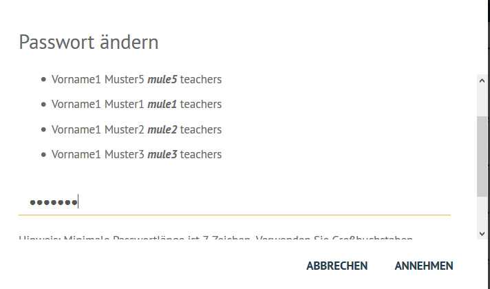 Benutzerdefiniertes Passwort setzen