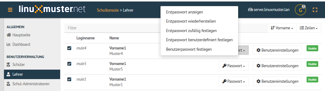 Zeige Kennwörter