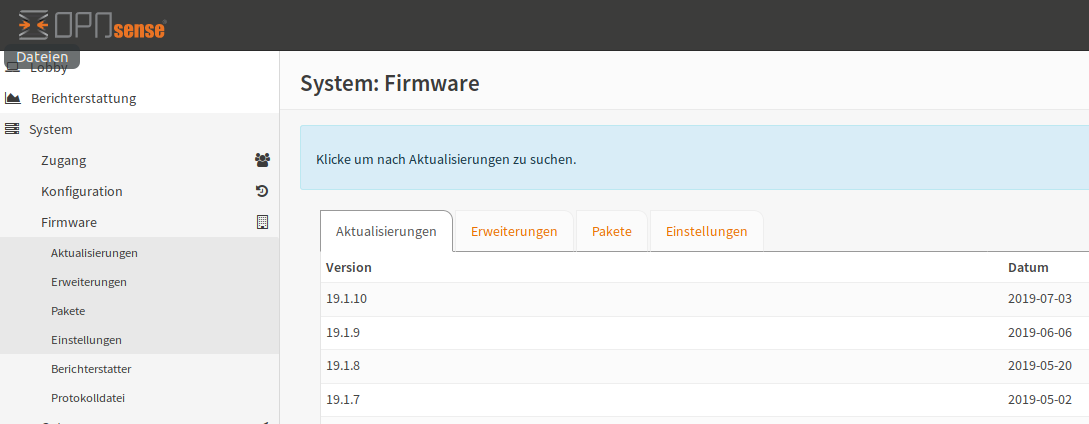 OPNsense® aktualisieren
