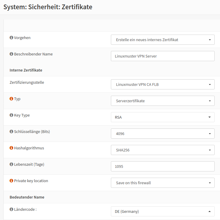 Create Server Certificate