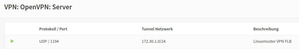 VPN Server hinzugefügt