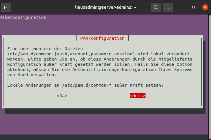 Linux-Client: Update - PAM Settings
