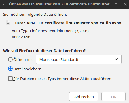 OpenVPN Client: Download configuration