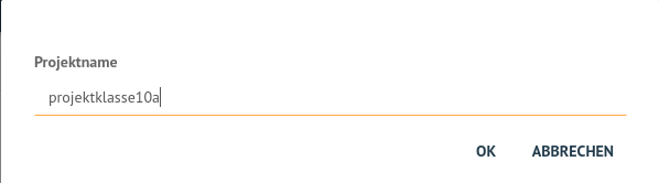 WebUI New Project Name