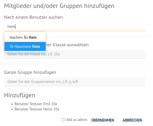 WebUI Manage Project Members