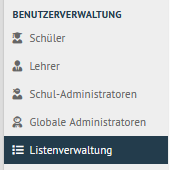 Menue list management