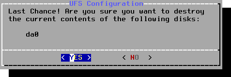 OPNsense: Last change to abort vs. start installation