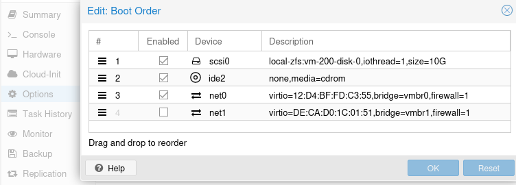 OPNsense: Change boot order