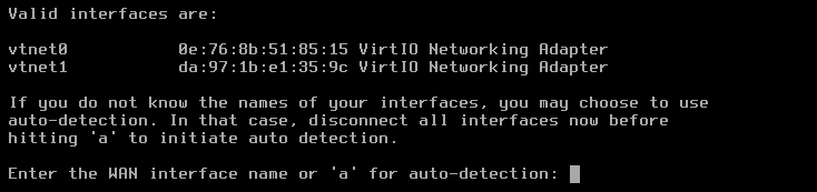 OPNsense: GUI - Valid Interfaces