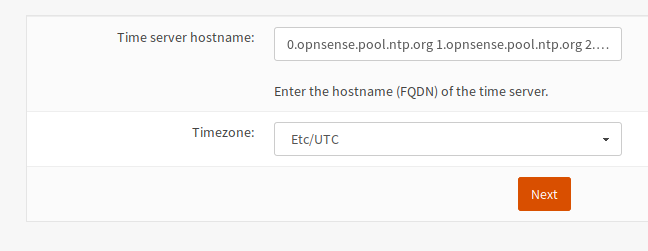 OPNsense: GUI - time server settings