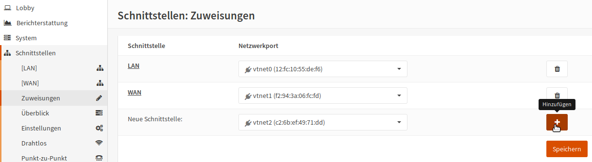 OPNsense: GUI - add NIC