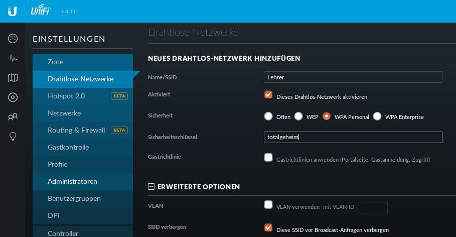 Netzwerke hinzufügen