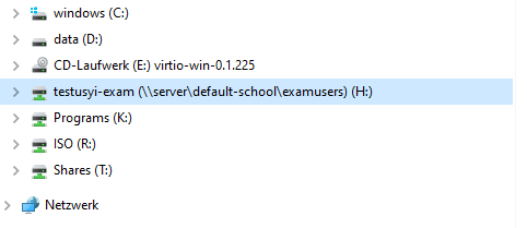 Exam Shares Windows
