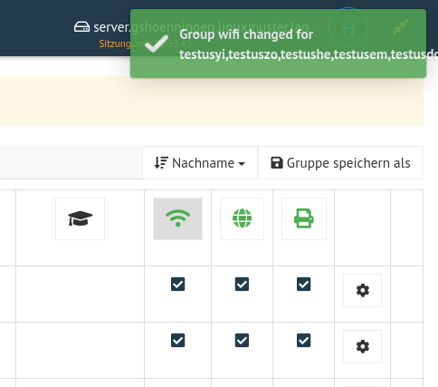 WebUI Session WLAN activated