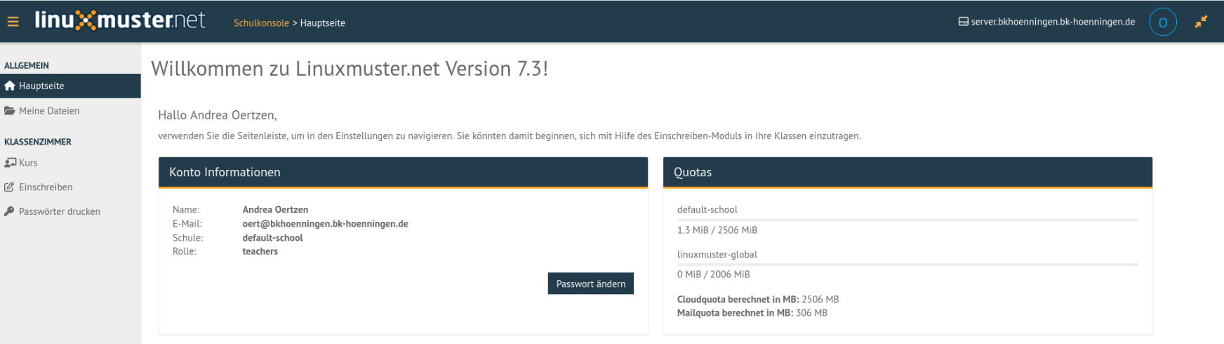 Quota Overview Teacher