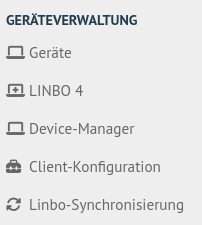 WebUI menue linbo