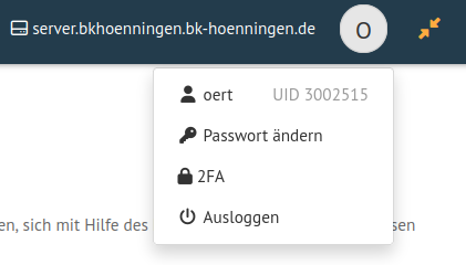 WebUI context menue for active user
