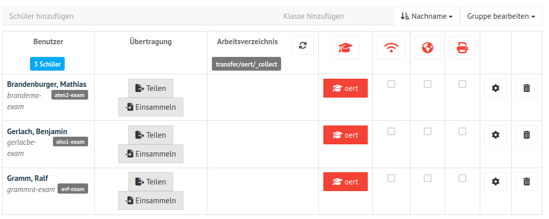WebUIActive Exam Modus