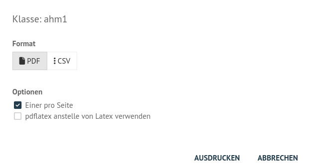WebUI User List Export PDF