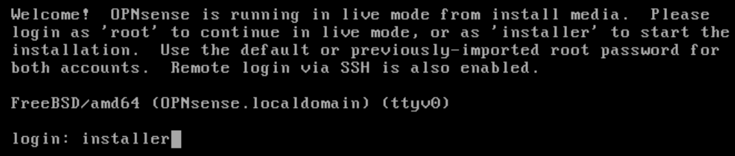 OPNsense: First boot