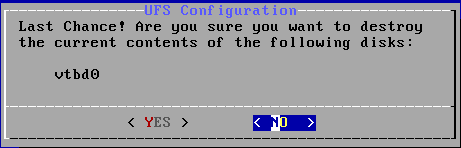 OPNsense: Last change to abort vs. start installation