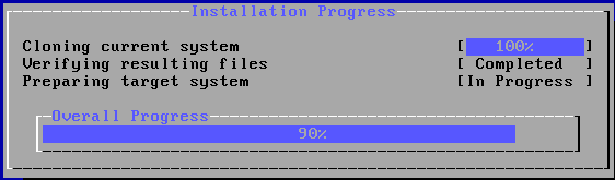 OPNsense: Installation progress