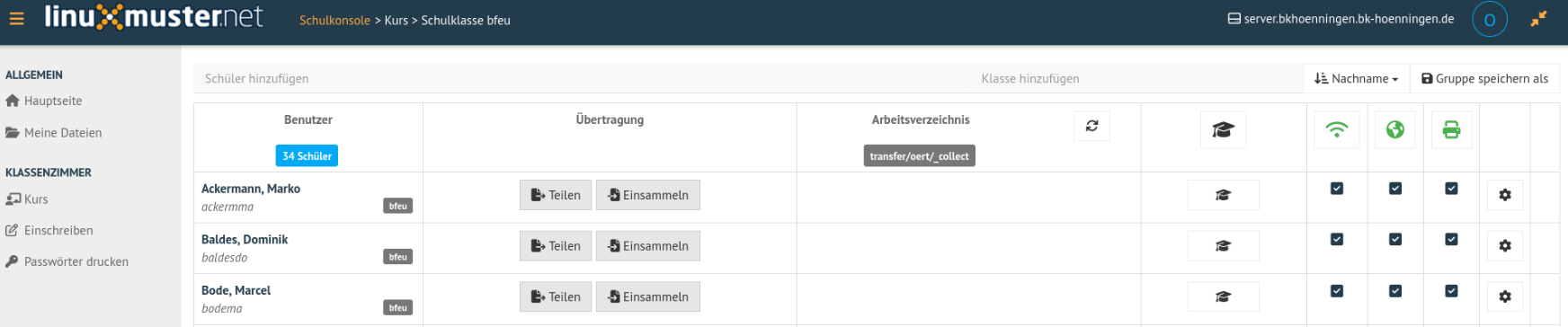 WebUI List Session