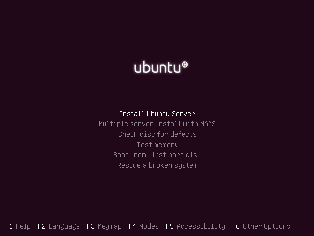 Schritt 2 der Installation des Ubuntu-Servers