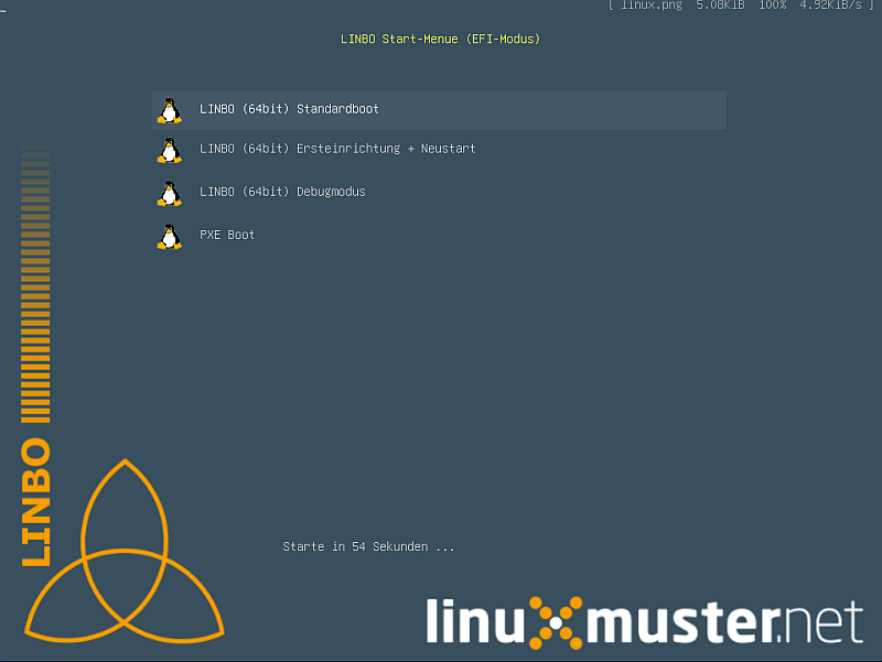 LINBO-Startmenü im UEFI-Modus